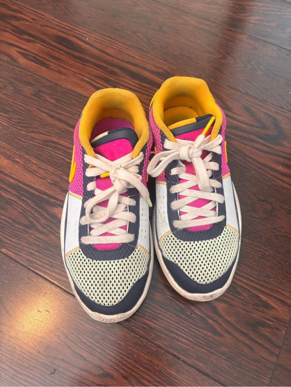 Nike Kids Multicolor Mesh Sneakers — Pink, Yellow, Navy
